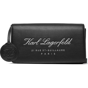 Czarna torebka Karl Lagerfeld w młodzieżowym stylu średnia