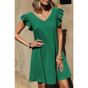 Zielona sukienka IVET w stylu casual mini z krótkim rękawem