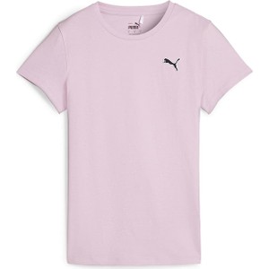 Różowy t-shirt Puma z bawełny z okrągłym dekoltem