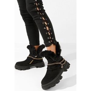 Czarne botki Zapatos w stylu casual sznurowane