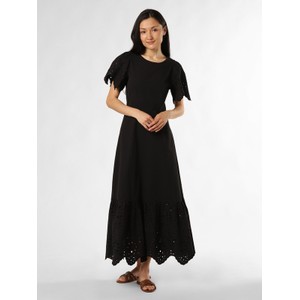 Czarna sukienka Selected Femme maxi z okrągłym dekoltem z bawełny