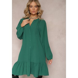 Zielona sukienka Renee koszulowa w stylu casual mini