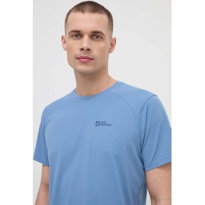 Niebieski t-shirt Jack Wolfskin w sportowym stylu