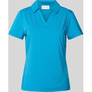 Niebieski t-shirt comma, z krótkim rękawem z dekoltem w kształcie litery v