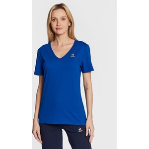 Niebieski t-shirt Le Coq Sportif z krótkim rękawem