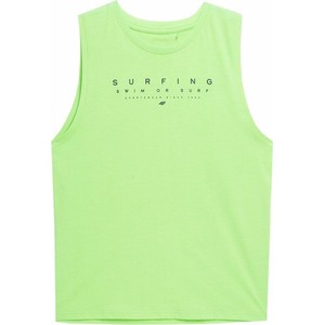 Zielony t-shirt 4F z bawełny z krótkim rękawem