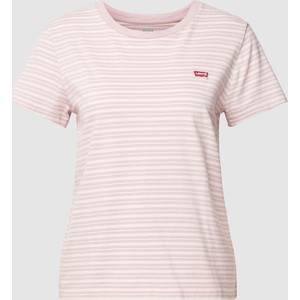 Różowy t-shirt Levis z okrągłym dekoltem