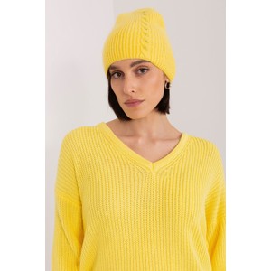 Żółta czapka Wool Fashion Italia