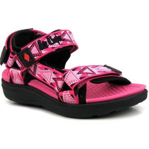 Różowe buty dziecięce letnie Lee Cooper dla dziewczynek z tkaniny na rzepy