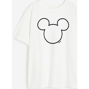 T-shirt H & M z okrągłym dekoltem z krótkim rękawem z nadrukiem