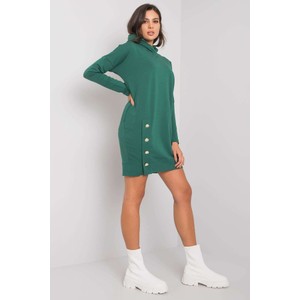 Zielona sukienka 5.10.15 mini w stylu casual z długim rękawem