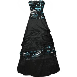 Czarna sukienka Fokus w stylu glamour gorsetowa maxi