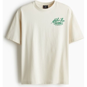 T-shirt H & M z okrągłym dekoltem w młodzieżowym stylu z krótkim rękawem