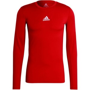 Czerwona koszulka z długim rękawem Adidas z długim rękawem