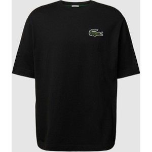 Czarny t-shirt Lacoste z krótkim rękawem z bawełny