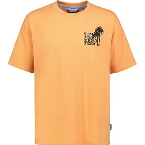 Pomarańczowy t-shirt Limango Polska w młodzieżowym stylu z krótkim rękawem z bawełny