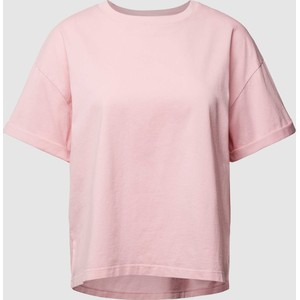 Różowy t-shirt Bash w stylu casual z bawełny