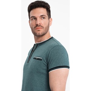 Zielony t-shirt Ombre z krótkim rękawem z jedwabiu