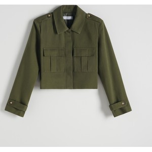 Zielona kurtka Reserved w stylu casual bez kaptura z tkaniny