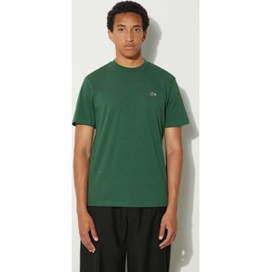 Zielony t-shirt Lacoste z bawełny z krótkim rękawem