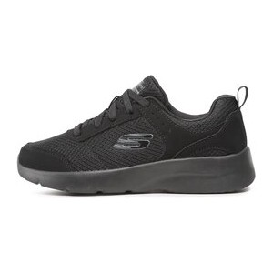 Czarne buty sportowe Skechers w sportowym stylu sznurowane z płaską podeszwą