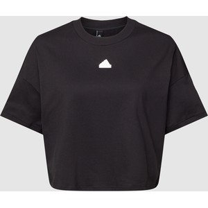 Czarny t-shirt Adidas Sportswear Plus z krótkim rękawem