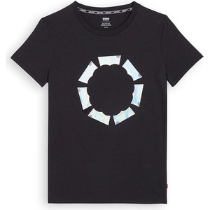 Czarny t-shirt Levis z bawełny z krótkim rękawem z okrągłym dekoltem
