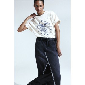 T-shirt H & M z okrągłym dekoltem w młodzieżowym stylu z dżerseju