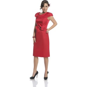 Czerwona sukienka Fokus w stylu klasycznym z rubinem