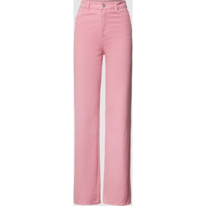 Różowe jeansy Review w stylu casual z bawełny