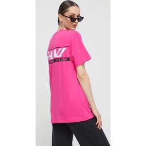 Różowy t-shirt Karl Kani z bawełny