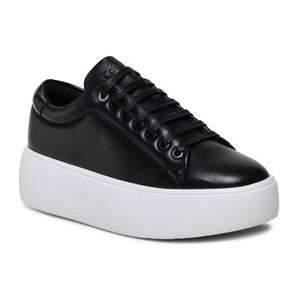 Czarne buty sportowe Calvin Klein na platformie w sportowym stylu sznurowane