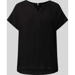 Czarny t-shirt Soyaconcept z dekoltem w kształcie litery v w stylu casual
