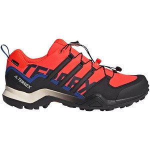 Czerwone buty trekkingowe Adidas sznurowane