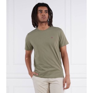 Zielony t-shirt Napapijri z krótkim rękawem z bawełny w stylu casual