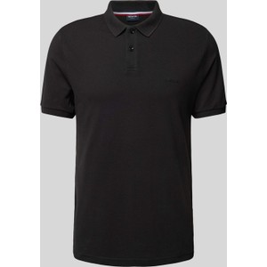 Czarna koszulka polo Hechter Paris z krótkim rękawem w stylu casual