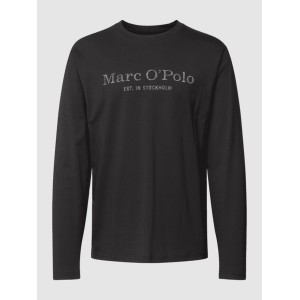 Czarna koszulka z długim rękawem Marc O'Polo z długim rękawem w młodzieżowym stylu