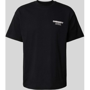 Czarny t-shirt Carhartt WIP z nadrukiem z krótkim rękawem