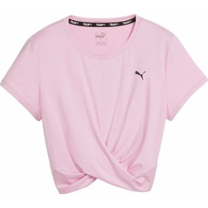 Różowy t-shirt Puma w sportowym stylu z krótkim rękawem