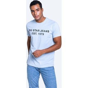 Niebieski t-shirt Big Star z bawełny w młodzieżowym stylu