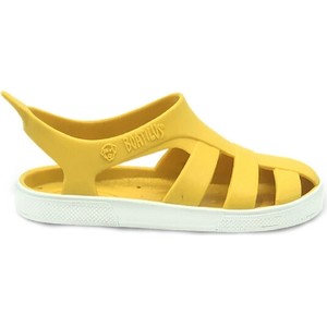 Żółte buty dziecięce letnie Boatilus ze skóry