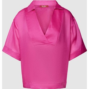 Różowa bluzka Peek&Cloppenburg w stylu casual z krótkim rękawem