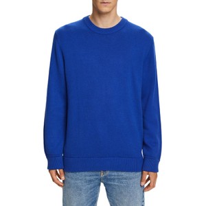 Niebieski sweter Esprit z bawełny z okrągłym dekoltem