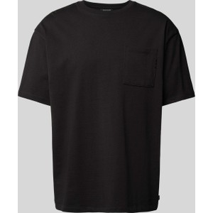 Czarny t-shirt Scotch & Soda w stylu casual z krótkim rękawem