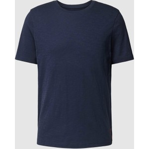 Granatowy t-shirt McNeal w stylu casual z krótkim rękawem z bawełny