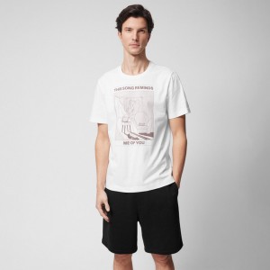 T-shirt Outhorn z krótkim rękawem z nadrukiem z bawełny