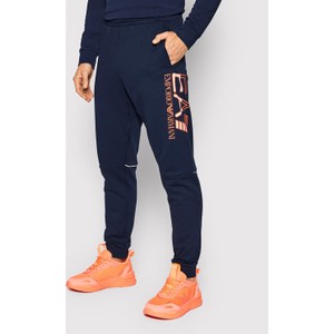 Granatowe spodnie sportowe Emporio Armani z dresówki
