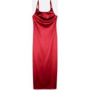 Czerwona sukienka Gate maxi z satyny