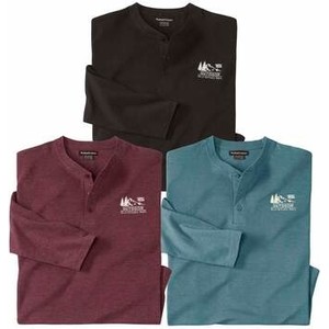 Fioletowy t-shirt Atlas For Men z krótkim rękawem z bawełny