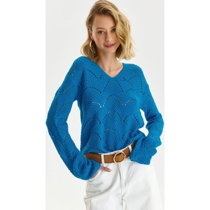 Niebieski sweter Top Secret w stylu casual z tkaniny